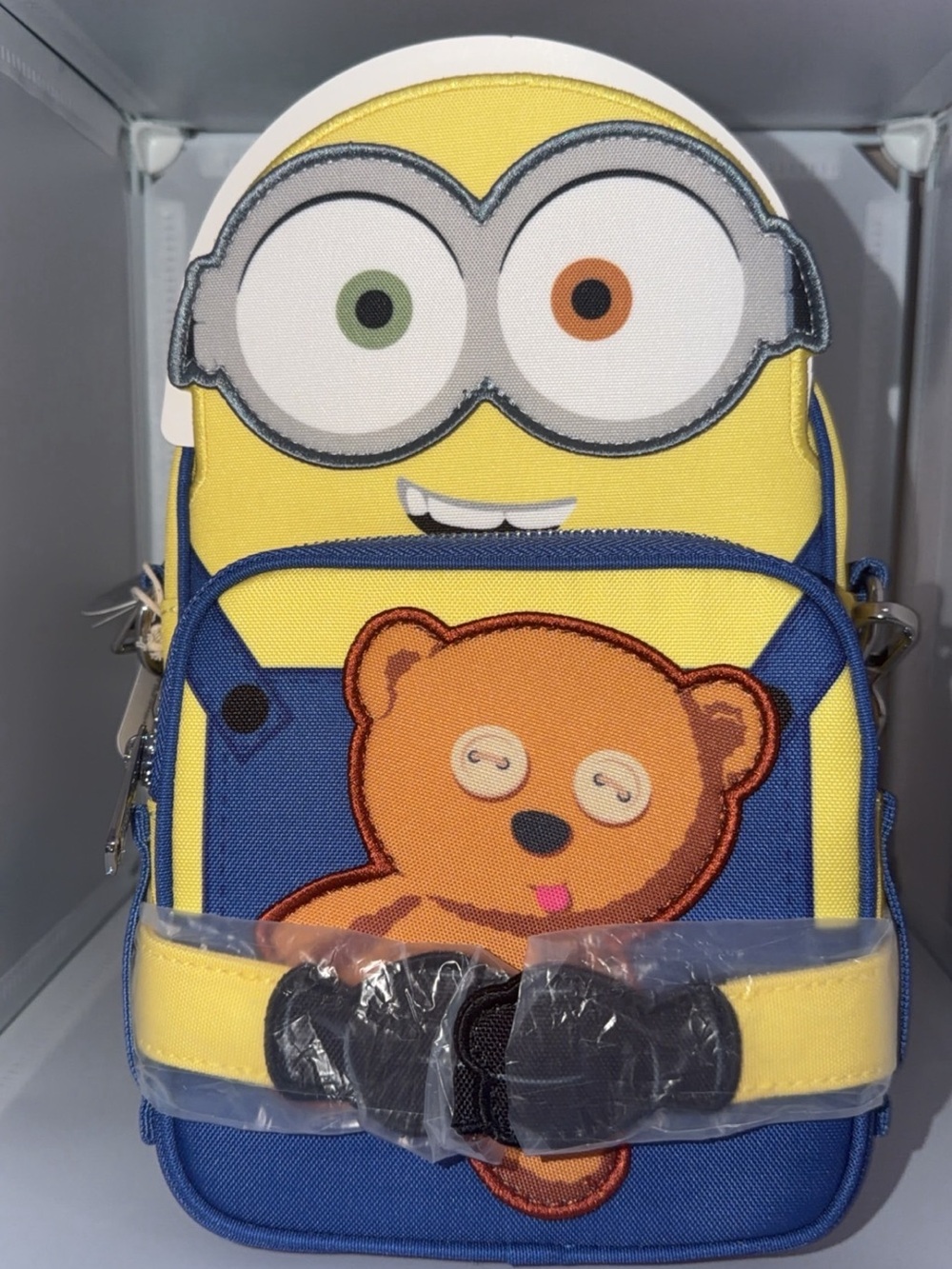 Loungefly Yellow Blue Minion with Brown Teddy Kids Backpack